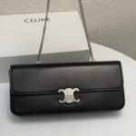 Celine Triomphe 30cm Horizontal Bag Top-Tier Leather Chain Bag for Women Retro Aesthetic Underarm Bag 24