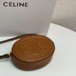 CELINE Cuir Triomphe Oval Purse 17.5cm Smooth Calfskin Mini Crossbody Shoulder Bag Mooncake Pig Nose Design 24
