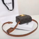 CELINE Triomphe Mini Flap Bags 11cm Luxury Small Crossbody Purse in Calfskin 3 Colors 24