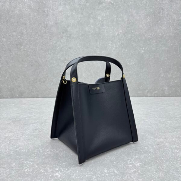 24 CELINE Cubo Medium Bucket Bag 23cm Triomphe Canvas & Calfskin Handbag with Crossbody Strap & Large Capacity