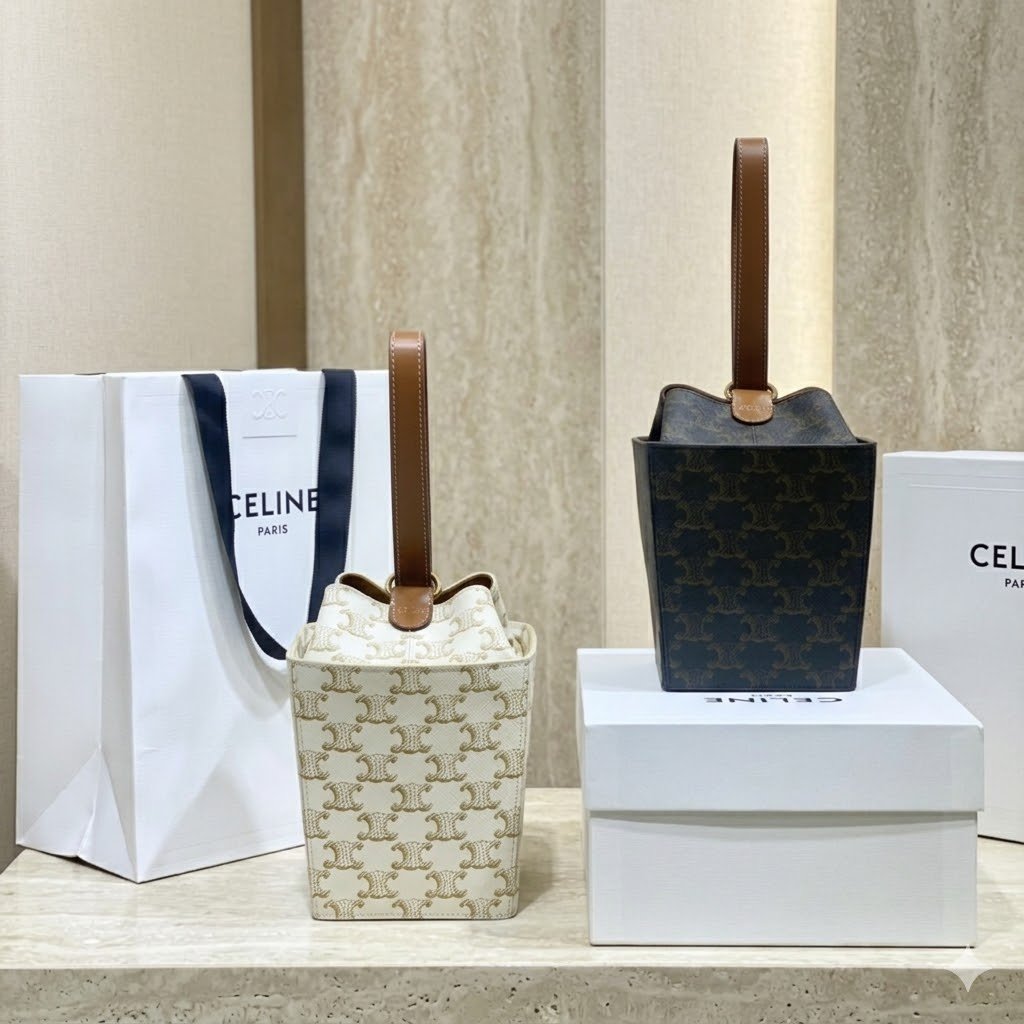 CELINE Triomphe Canvas Strap Box Small Handbag 2021 Winter Runway Collection 10.5×14.5cm 25