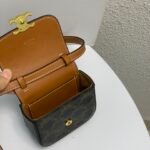 CELINE 2022SS Mini Triomphe Crossbody Bag 11cm Calfskin and Signature Canvas 25