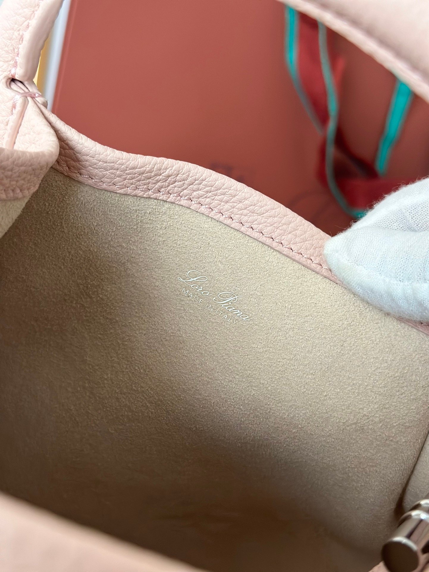 Loro Piana Medium Bale Bag Grained Calfskin Minimalist Bucket Bag with Detachable Shoulder Strap 6 Colors