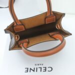 Celine Mini Vertical Cabas Triomphe Canvas Tote Bag 17x21cm Luxury Italian Leather Crossbody Handbag for Women 26