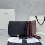 Celine Soft Triomphe Besace Bag 32cm Shiny Lambskin Oversized Shoulder Bag for Women Celine Soft Triomphe Besace Bag 32cm Shiny Lambskin Oversized Shoulder Bag for Women