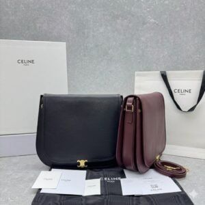 Celine Soft Triomphe Besace Bag 32cm Shiny Lambskin Oversized Shoulder Bag for Women Celine Soft Triomphe Besace Bag 32cm Shiny Lambskin Oversized Shoulder Bag for Women