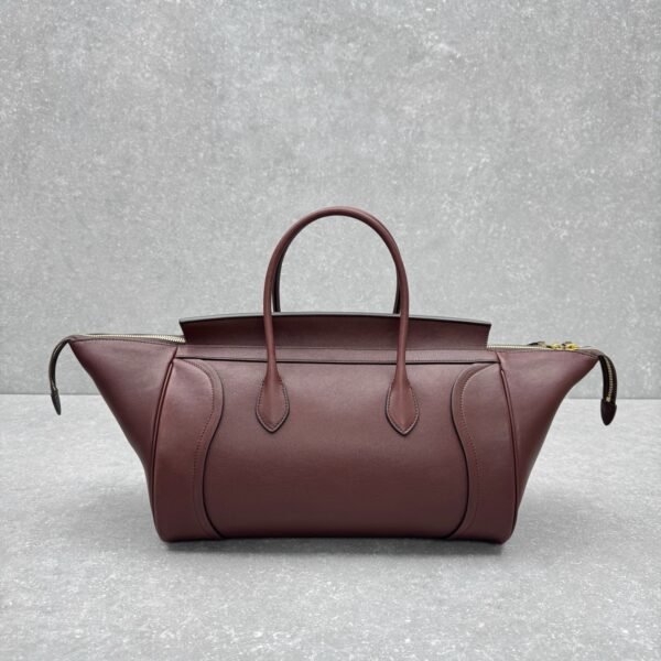 26 Celine New Luggage Smile Bag 36cm Medium Suede & Smooth Leather Handbag Classic Retro Tote with Crossbody Strap