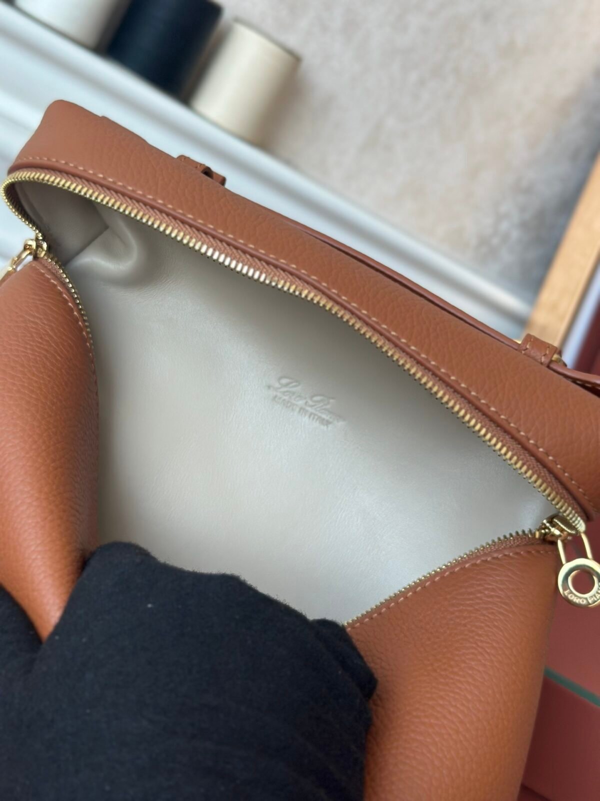 Loro Piana Extra Pocket L23.5 Grain Leather Backpack 22x23cm Quiet Luxury Minimalist Designer Handbag for Women