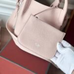 Loro Piana Medium Bale Bag Grained Calfskin Minimalist Bucket Bag with Detachable Shoulder Strap 6 Colors