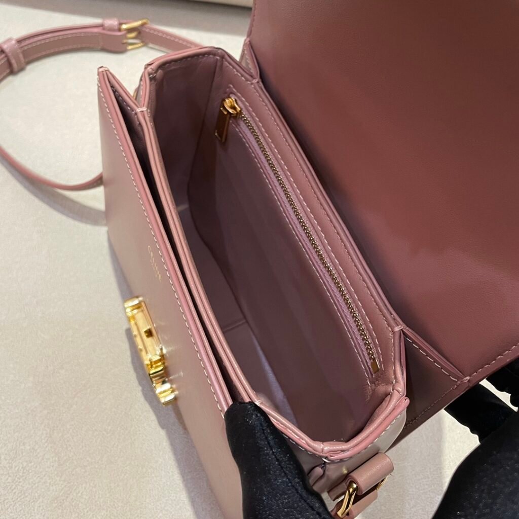 CELINE Triomphe Bag 18.5cm Shoulder Handbags 5 Colors Shiny Calfskin Triomphe &ndash; Image 9