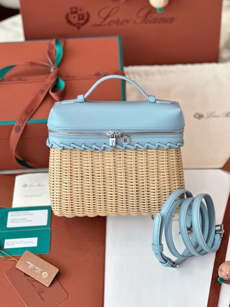 Loro Piana Extrapocket Wicker Bag Hand-Woven Bamboo Picnic Basket Multiple Colors &ndash; Image 8