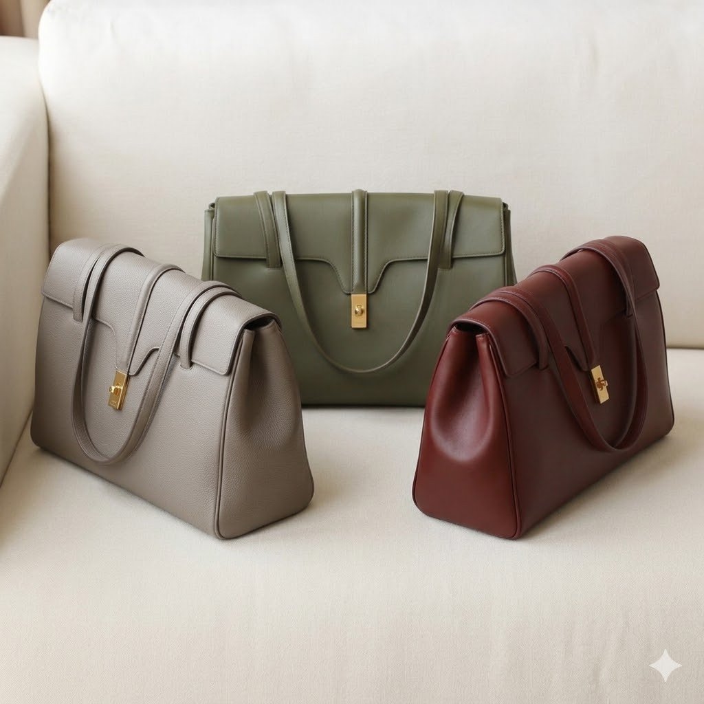 CELINE Large Soft 16 Shoulder Bag 38cm Calfskin Leather Tote & Designer Work Bag for Women 28
