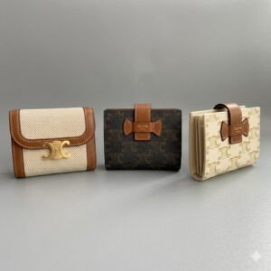 CELINE Triomphe Compact Trifold Wallet 10.5cm Canvas vs. Textile Comparison