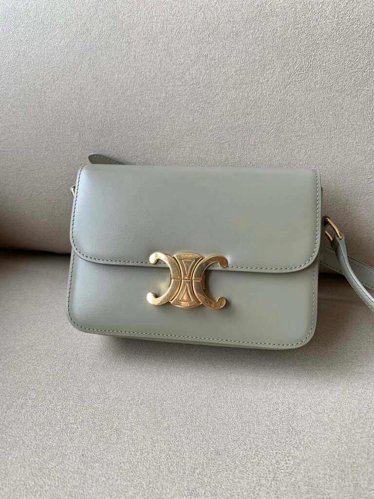 CELINE Triomphe Bag 18.5cm Shoulder Handbags 5 Colors Shiny Calfskin Triomphe &ndash; Image 10