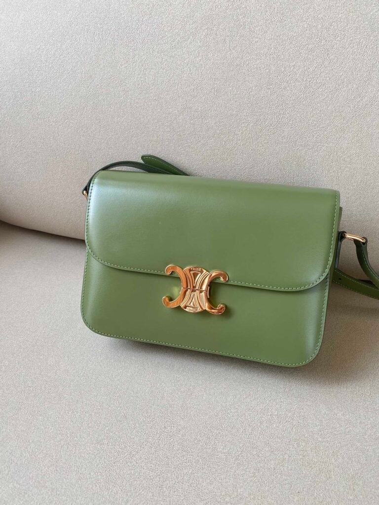 Celine Triomphe Bag 22.5cm Medium Shiny Calfskin Shoulder Bag 5 Colors &ndash; Image 10