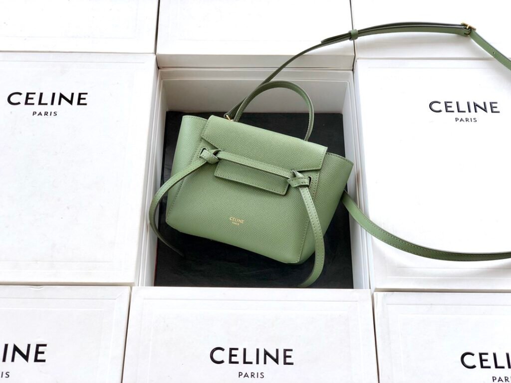 CELINE Belt Pico Bag 21cm/15cm Grained Calfskin Handbag with 5 Colors & 2 Sizes – Image 5