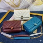 BVLGARI Serpenti Forever Chevron Quilted Calfskin Shoulder Bag 22.5cm Women’s Crossbody Handbag with Iconic Snakehead Closure BVLGARI Serpenti Forever Chevron Quilted Calfskin Shoulder Bag 22.5cm Women’s Crossbody Handbag with Iconic Snakehead Closure
