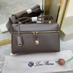 Loro Piana Extra Bag L27 Luxury Saddle Leather Crossbody & Shoulder Bag for Women 27cm Vanity Top-Handle Bag Loro Piana Extra Bag L27 Luxury Saddle Leather Crossbody & Shoulder Bag for Women 27cm Vanity Top-Handle Bag