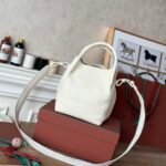 Loro Piana Medium Bale Bag Grained Calfskin Minimalist Bucket Bag with Detachable Shoulder Strap 6 Colors