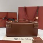 Loro Piana Extra L29 Clutch Bag 29cm Saddle Leather Elegant Handmade Designer Leather Handheld Purse with Signature Gold Padlock