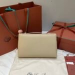 Loro Piana Extra Pouch L29 Grained Calfskin Clutch 29cm Minimalist Designer Lunch Box Bag Detachable Wristlet