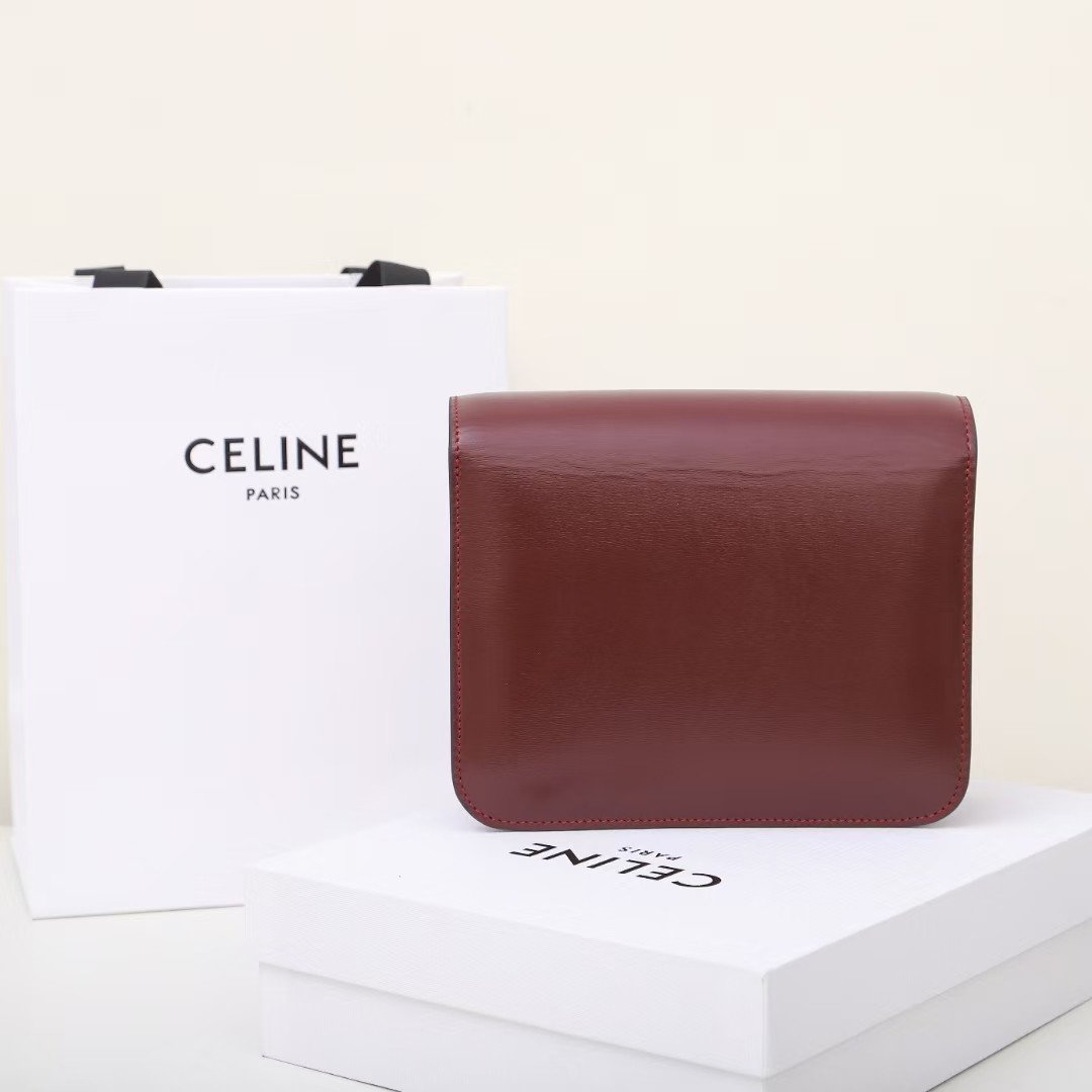 Celine Classic Box Bag High-End Italian Box Calfskin Medium Shoulder Bag 3 Colors – Image 2 Celine Classic Box Bag High-End Italian Box Calfskin Medium Shoulder Bag 3 Colors – Image 2