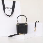 Celine Mini Vanity Case 9.5cm Shiny Calfskin with Triomphe Motif Leather Luxury Crossbody Bag 3