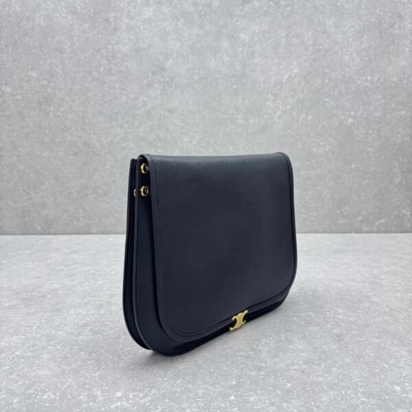3 Celine Soft Triomphe Besace Bag 32cm Shiny Lambskin Oversized Shoulder Bag for Women