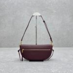 Celine Half-Moon Hobo Bag 25cm Triomphe Oil-Waxed Leather Underarm Bag with Gold Hardware