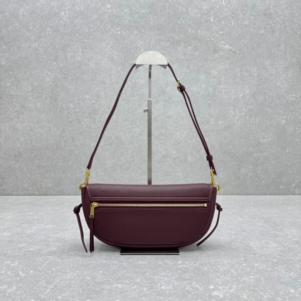 Celine Half-Moon Hobo Bag 25cm Triomphe Oil-Waxed Leather Underarm Bag with Gold Hardware
