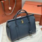 Loro Piana Loom L32 Handbag 33cm Tender Calfskin Luxury Designer Tote Bag with Gold Padlock & Removable Pouch
