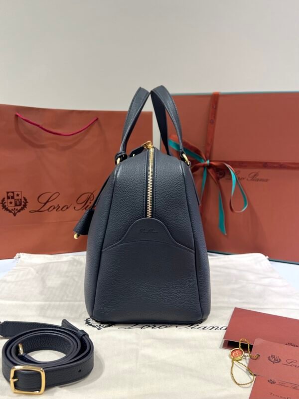 Loro Piana Needle Bag 39cm Tender Calfskin Large Leather Satchel with Detachable Crossbody Strap High-End Designer Handbag