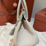 Loro Piana Loom L25 Handbag 25cm Quiet Luxury Calfskin and Canvas Top Handle Bag for Women