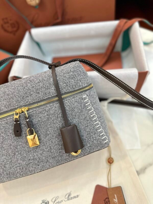 3 Exclusive Loro Piana L27 Vanity Case Cashmere & Imported Calfskin Structured Handbag Superior Craftsmanship Upgraded Edition