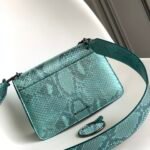 BVLGARI Serpenti Forever MaxiChain Medium Shoulder Bag Pearlescent Afterglow Aquamarine Blue Python Exotic Leather Crossbody Bag BVLGARI Serpenti Forever MaxiChain Medium Shoulder Bag Pearlescent Afterglow Aquamarine Blue Python Exotic Leather Crossbody Bag