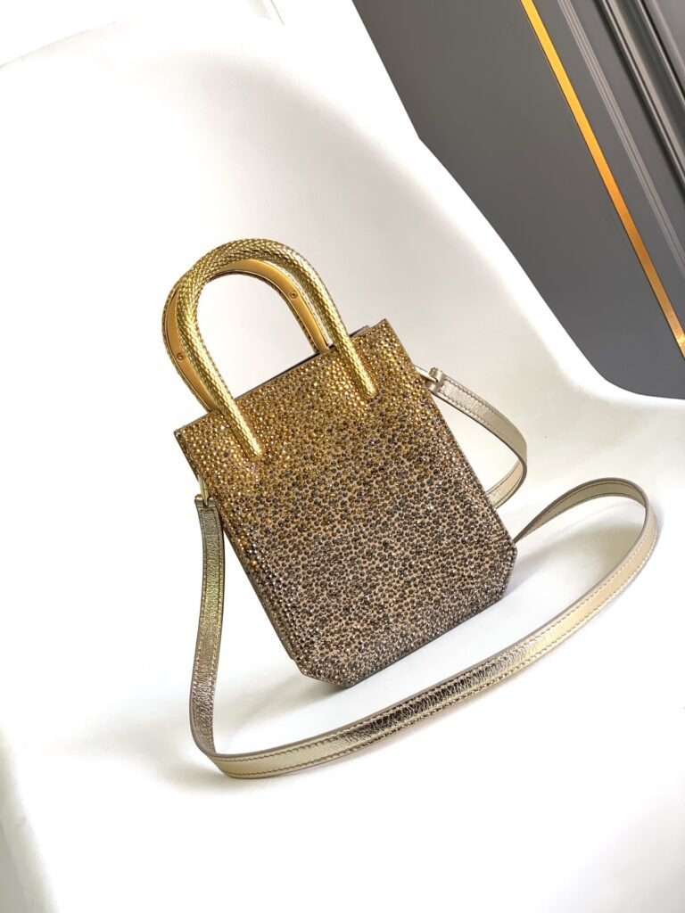 BVLGARI Serpentine Mini Tote Bag Ombre Crystal Embellished Suede Luxury Snake Handle Crossbody Handbag – Image 4 BVLGARI Serpentine Mini Tote Bag Ombre Crystal Embellished Suede Luxury Snake Handle Crossbody Handbag – Image 4