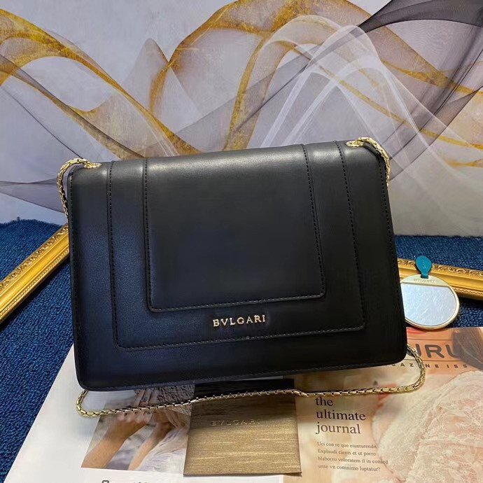 BVLGARI Serpenti Forever Large Leather Shoulder Bag 28cm Crossbody Chain Bag 4 Colors Available – Image 3 BVLGARI Serpenti Forever Large Leather Shoulder Bag 28cm Crossbody Chain Bag 4 Colors Available – Image 3