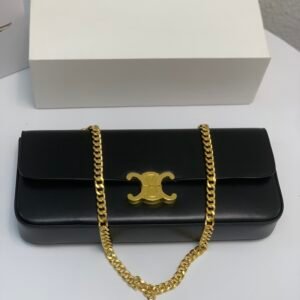 Celine Triomphe 30cm Horizontal Bag Top-Tier Leather Chain Bag for Women Retro Aesthetic Underarm Bag 3