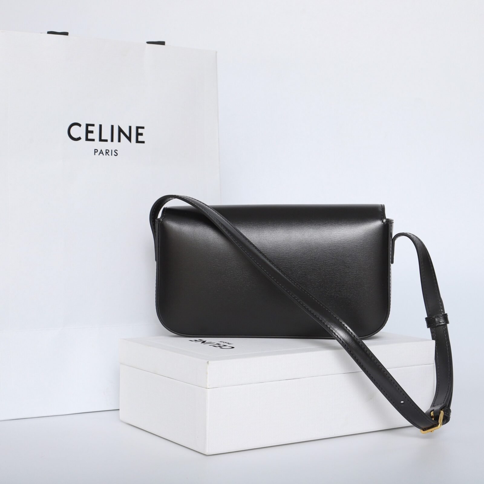Celine Triomphe Bag Shiny Calfskin Leather Shoulder Bag 5 Colors Smooth Lambskin Crossbody for Women 3
