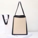 Celine Cabas Thais Tote Bag 31cm Textile and Calfskin Leather Premium Commuter & Travel Shopping Bag 3