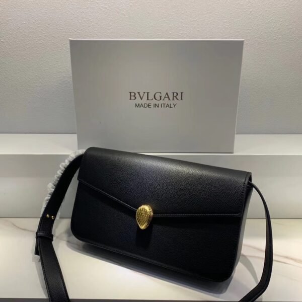 30 Bvlgari x Alexander Wang Collaboration Serpenti in Love Collection Mini Leather Shoulder Bag 26cm Calfskin Crossbody Bag with Iconic Snakehead Closure 4 Colors