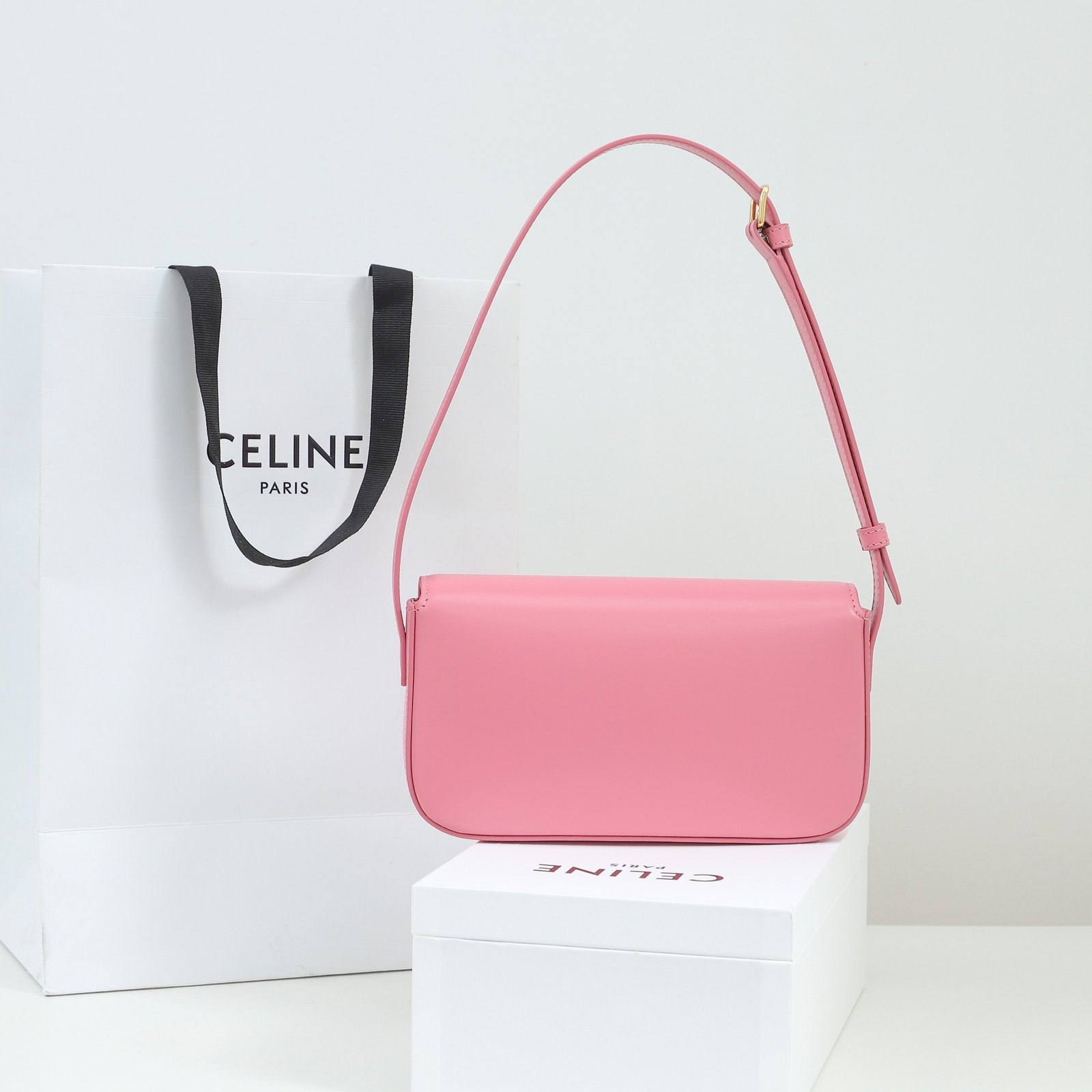 Celine Triomphe Bag Shiny Calfskin Leather Shoulder Bag 5 Colors Smooth Lambskin Crossbody for Women 31