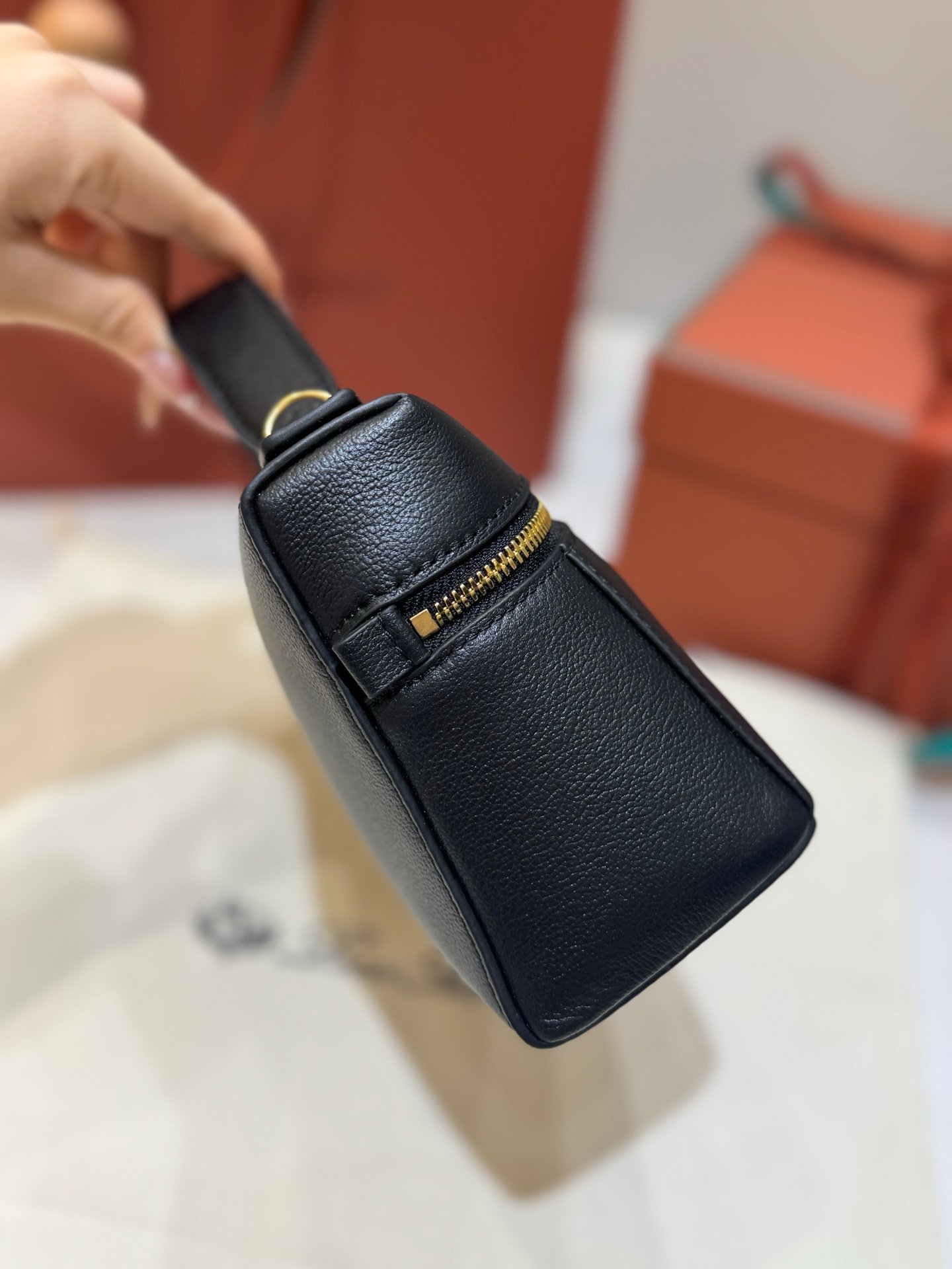 Loro Piana Extra Bag L23 Calfskin Leather Top Handle Bag 23cm Crossbody Handbag with Signature Padlock Charms and Adjustable Strap Loro Piana Extra Bag L23 Calfskin Leather Top Handle Bag 23cm Crossbody Handbag with Signature Padlock Charms and Adjustable Strap
