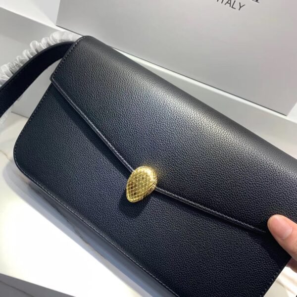 31 Bvlgari x Alexander Wang Collaboration Serpenti in Love Collection Mini Leather Shoulder Bag 26cm Calfskin Crossbody Bag with Iconic Snakehead Closure 4 Colors
