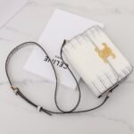 Celine Triomphe Classique Shoulder Bag 18.5cm Lizard and Crocodile Embossed Leather Crossbody Handbag 33