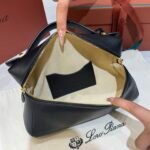 Loro Piana Extra Bag L23 Calfskin Leather Top Handle Bag 23cm Crossbody Handbag with Signature Padlock Charms and Adjustable Strap Loro Piana Extra Bag L23 Calfskin Leather Top Handle Bag 23cm Crossbody Handbag with Signature Padlock Charms and Adjustable Strap