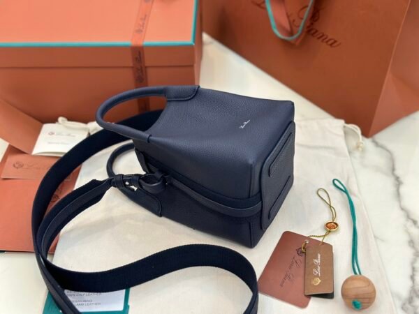 34 Loro Piana Bale Mini Bucket Bag Grained Calfskin Sophisticated Shoulder and Crossbody Handbag Craftsmanship and Versatile Luxury