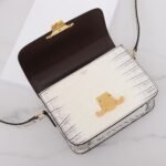 Celine Triomphe Classique Shoulder Bag 18.5cm Lizard and Crocodile Embossed Leather Crossbody Handbag 35