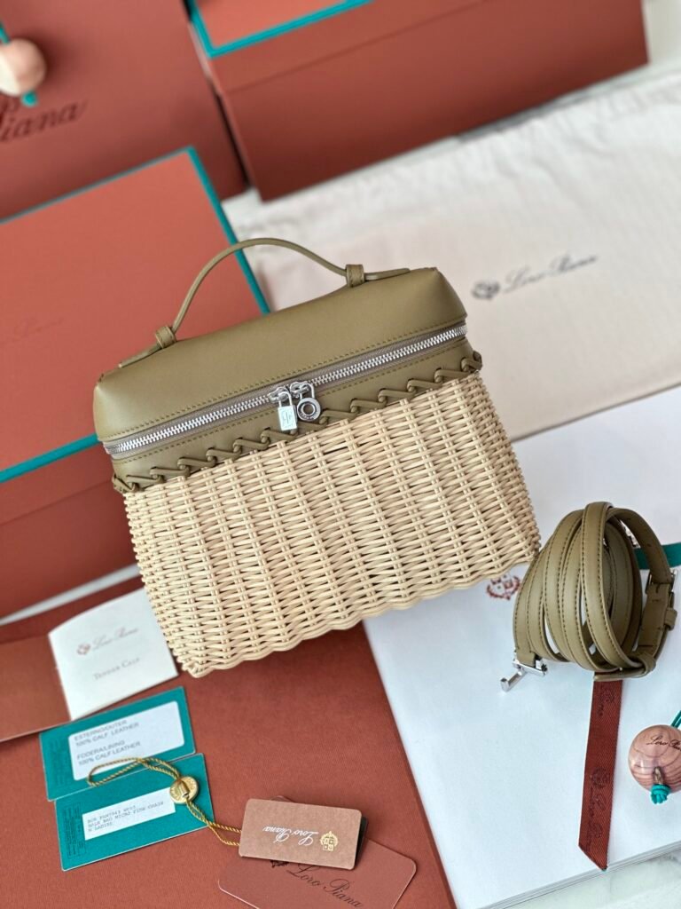 Loro Piana Extrapocket Wicker Bag Hand-Woven Bamboo Picnic Basket Multiple Colors &ndash; Image 9