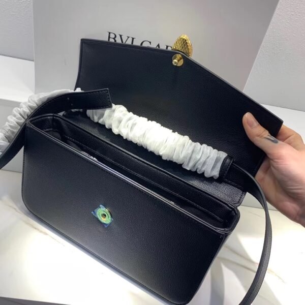 36 Bvlgari x Alexander Wang Collaboration Serpenti in Love Collection Mini Leather Shoulder Bag 26cm Calfskin Crossbody Bag with Iconic Snakehead Closure 4 Colors